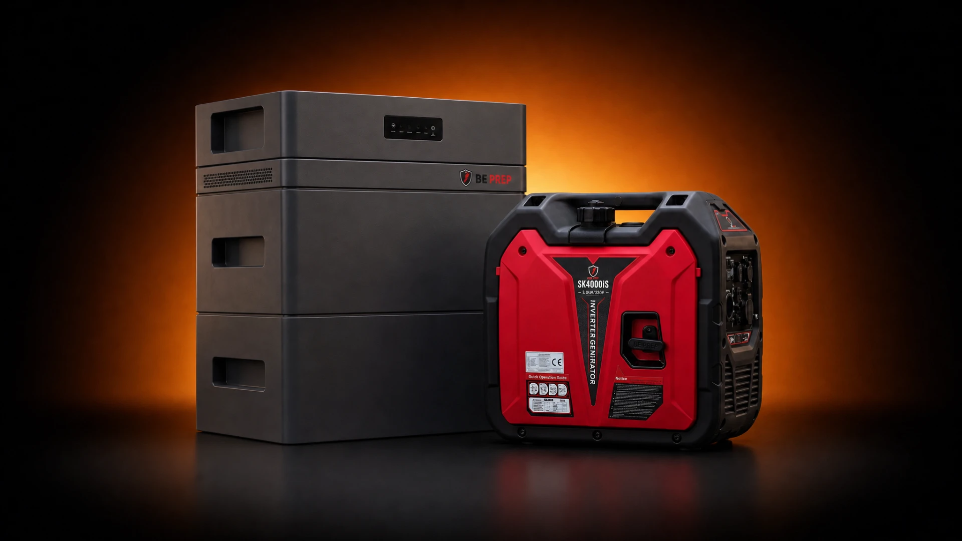 BePrep Energy thuisbatterij naast de BePrep 3000 generator